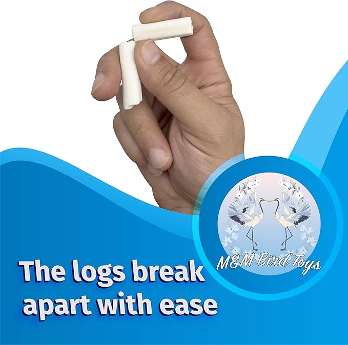 5510 Pk8 Small Sola Logs - Handcut Skinny Stick Bird Foot Toys, Made from air Dried Piece of Natural sola Wood, Lightweight, Versatile, Break Apart by Hand, Great Fun for Small and med Size pet Birds