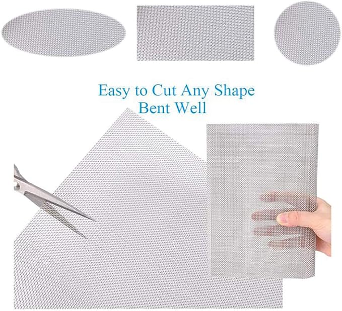 KISKIS 304 Stainless Steel Woven Wire Mesh, Wire Mesh Window Screen Mesh