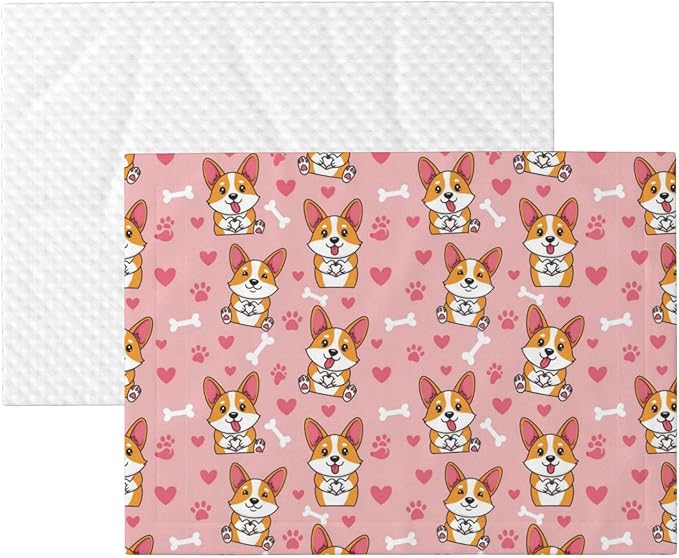 Two Sided Pet Cuddler Blanket for Anxiety Calming, Cute Happy Corgi Dog, Reversible Plush Design with Bubble Dot Pattern Provides Familiar Surface Anywhere