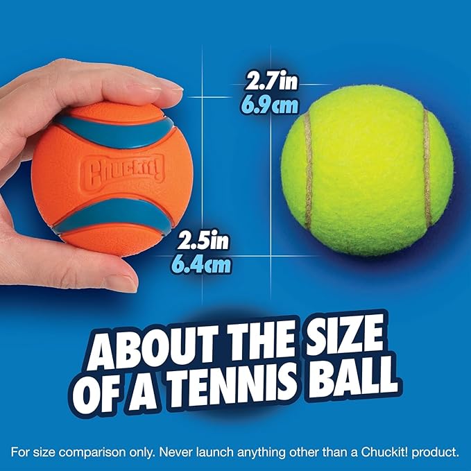 Chuckit! Ultra Ball Dog Toy - Medium Bouncy Fetch Balls for Dogs 20-60 lbs - Made from Durable Rubber - Floating Water Pet Toys - Size Medium - 2.5-inch Diameter,2 Count (Pack of 4)
