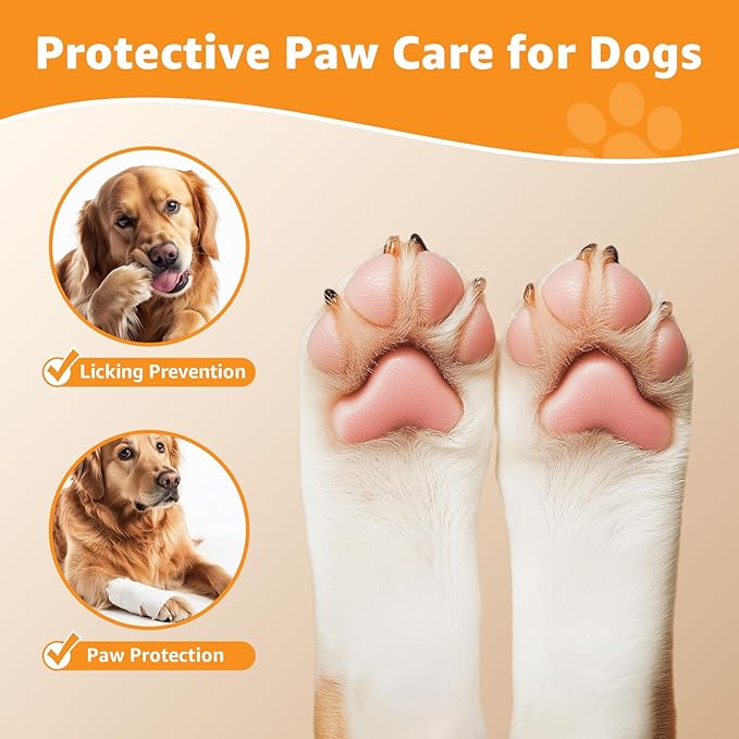 LOOBANI Dog Socks to Prevent Licking Paws - Dog Socks for Hardwood Floors Anti Slip for Traction Control - Dog Grippy Socks for Senior Dog Small Medium Large Dogs on Tile Floors, Caramel XXL