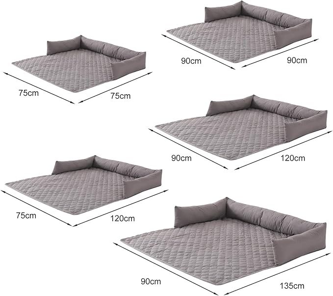 Dog Bed Cover & Couch Protector - Anti-Slip & Waterproof Pet Pad, Cozy Nest for Dogs, Ideal for Sofa, Bed & Car Seat Cushion - Furniture Protector Coffee 2XL