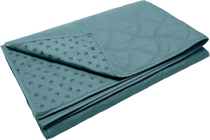 Furhaven Waterproof & Non-Slip Queen Size Mattress Cover Protector for Dogs & Cats, Washable, For Beds, Couches, & Car Seats - Quilted Twill Blanket Mattress Cover - Nile Blue, Large/Queen Size