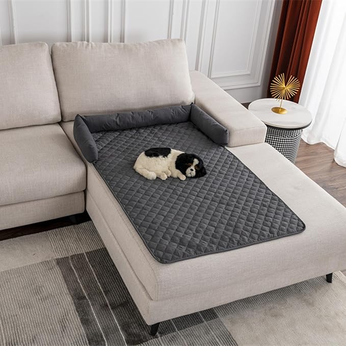 Dog Bed Cover & Couch Protector - Anti-Slip & Waterproof Pet Pad, Cozy Nest for Dogs, Ideal for Sofa, Bed & Car Seat Cushion - Furniture Protector Dark Gray S