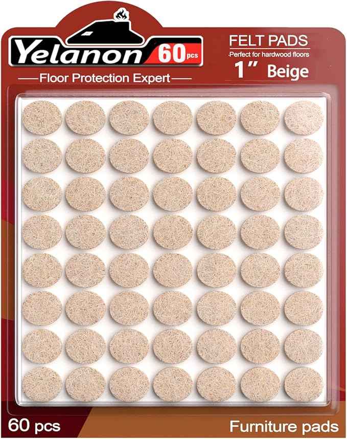 Yelanon Felt Furniture Pads -60 Pcs Premium Felt Pads