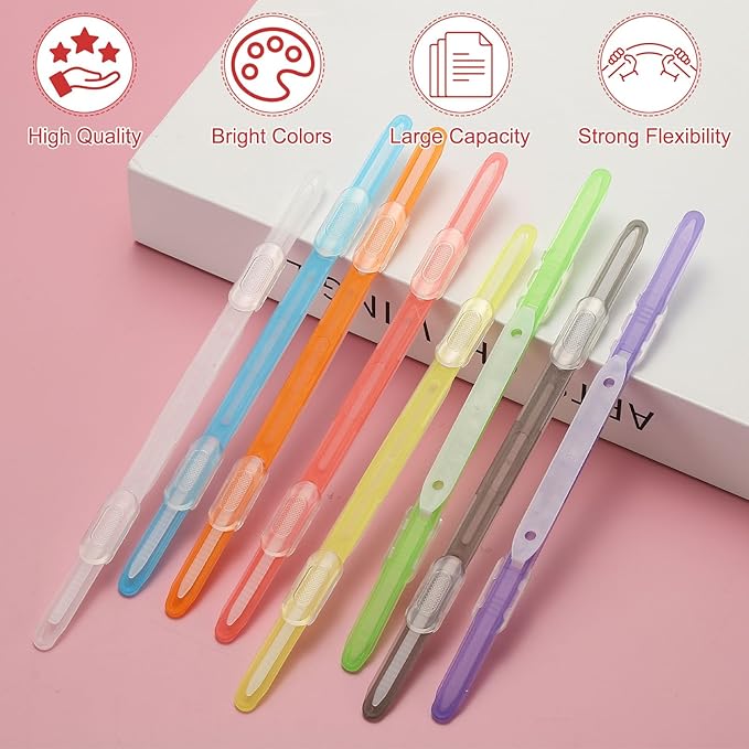 PATIKIL 20 Pcs Loose-Leaf Paper Binding Clamps, Orange Plastic Paper Organizers Notebook Fasteners Reusable Prong Binder Clip for Home Office File Report Chart Documents