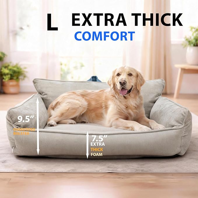 Orthopedic Dog Bed,Large Dog Bed,Memory Foam Washable Dog beds,Medium & Large Dogs,Waterproof,L(30"x24"x14")