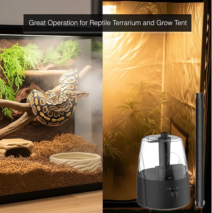 MRREPTILE Reptile Fogger Humidifiers, Grow Tent Humidifier, Misting System for Reptiles, Terrarium Fogger Humidifier, 3.5L Large Capacity Reptifogger for Reptiles and Plant