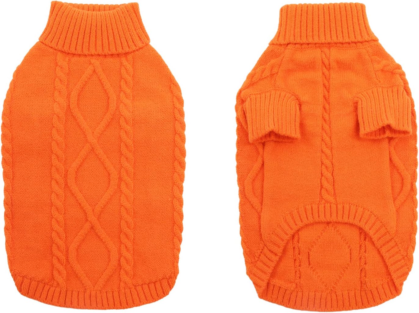 Queenmore XXL Dog Sweaters,Large Dog Sweater for Pitbull Doberman,Warm Turtleneck Knitted Big Pet Sweater for Male Femal Dogs,Extra Large Size Pet Winter Clothes (Orange,2XL)