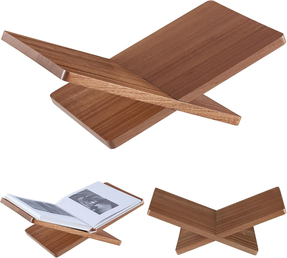 Solid Wooden Book Stand 16" x 9.5" x 6" Extra Large Display Stand