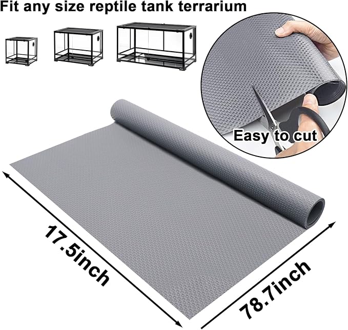 Reptile Carpet Reptile Mat 2 Pack Bearded Dragon Leopard Gecko Substrate Bearded Dragon Tank Flooring Snake Tortoise Bedding Bearded Dragon Tank Accessories 17.5’’ x 79.7’’ -Two-Tone