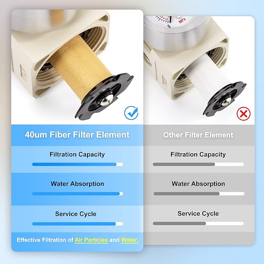 TAILONZ PNEUMATIC 3/8 Inch NPT 2 in 1 Air Filter Pressure Regulator Combo