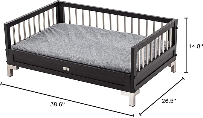 New Age Pet ecoFLEX Manhattan Raised Dog Bed w/Removable Cushion, X-Large, Espresso