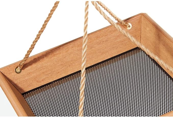 Birds Choice SCHPF100 Hanging Tray Bird Feeder, Spruce Creek Collection, Recycled Plastic,Natural Teak