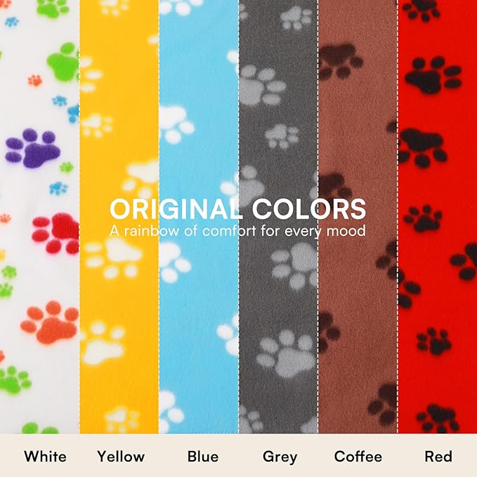 LINENLUX Cute Dog Blanket for Small Medium Dogs 6-Pack Soft Stretchy Fleece Blankets for Pet Cat Puppy Warm Wrinkle-Resistant Throw for Couch Bed Outdoor Red 40x31 inch (Pack of 6)