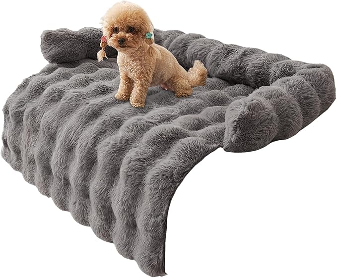 Dog Bed for Couch - Raised Edge Furniture Protector with Soft Plush Material, Calming Dog Bed for Home Kitchen Living Room Nursery Apartment Daily Rest, Comfortable Design