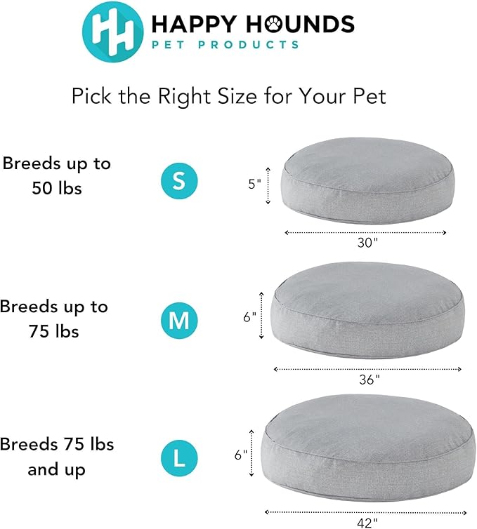 Gordie Round Indoor/Outdoor Pillow Style Dog Bed, Juniper, Medium