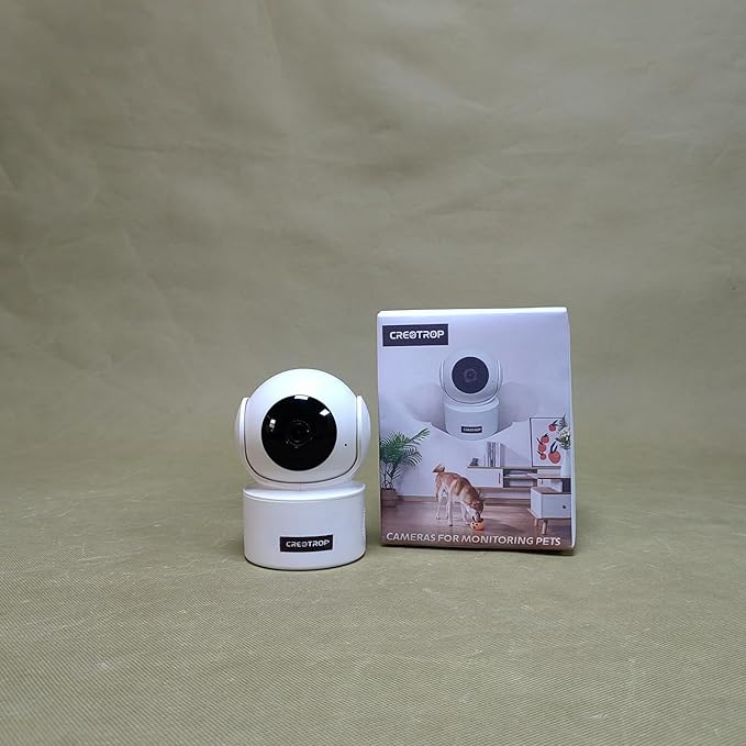 CREOTROP Cameras for Monitoring Pets,360° Pet Camera, Dual-Band WiFi, Auto Tracking, Super Night Vision, 2-Way Talk
