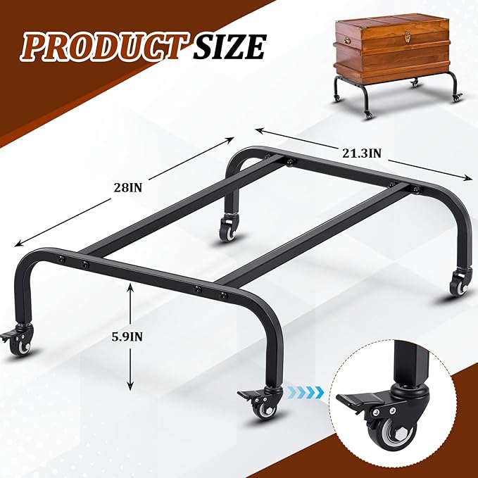 Blulu Tack Trunk Stands for Horses Durable 1" Metal Tubing Construction up to 200lbs Capacity with Wheels Moisture Prevention Metal Saddle Box Support