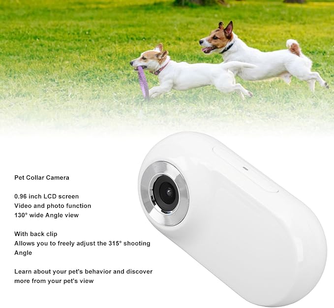 Cat Camera Collar, Pet Collar Camera with Memory Card, HD 1080P Wire Less Dog Tracker Camera Adjustable Mini Action Camera for Video Records (32GB)