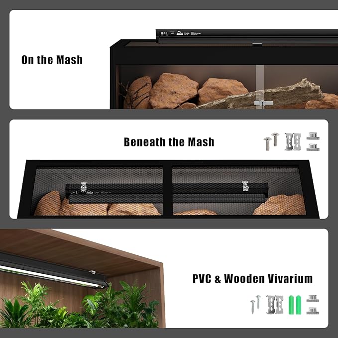 T5 HO 10.0 UVB Light for Reptiles, 39W Light Fixture Combo Kit with Switchable 5.0 & 10.0 UVB Output, 34" Fluorescent Tube UVA UVB Reptile Light for Reptile Eco-Tanks and Aquariums