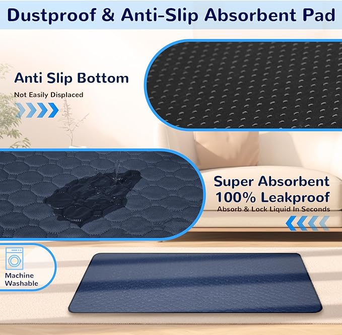 Dog Bed Large Memory Foam Orthopedic Dog Couch with Anti-Slip Mat Washable Chew Proof Pet Bed Waterproof (Blue)