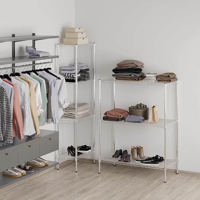 21" Deep x 42" Wide x 54" Height Wire Shelving Kit | 3-Tier | NSF Commercial Storage Rack Unit