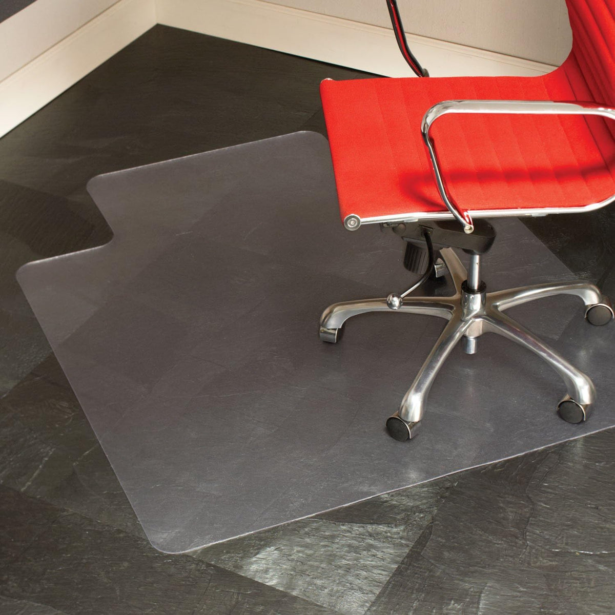 ES Robbins EverLife Hard Floor Lipped Vinyl Chair Mat, 36 by 48-Inch, Light Use Clear