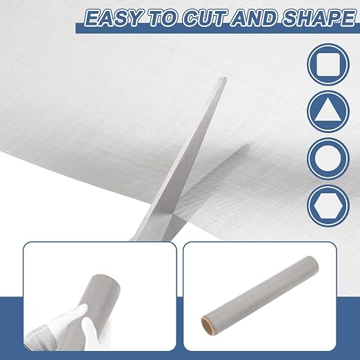 uxcell 300 Mesh 79" x 10" Woven Wire Mesh, 316 Stainless Steel Air Vent Filter