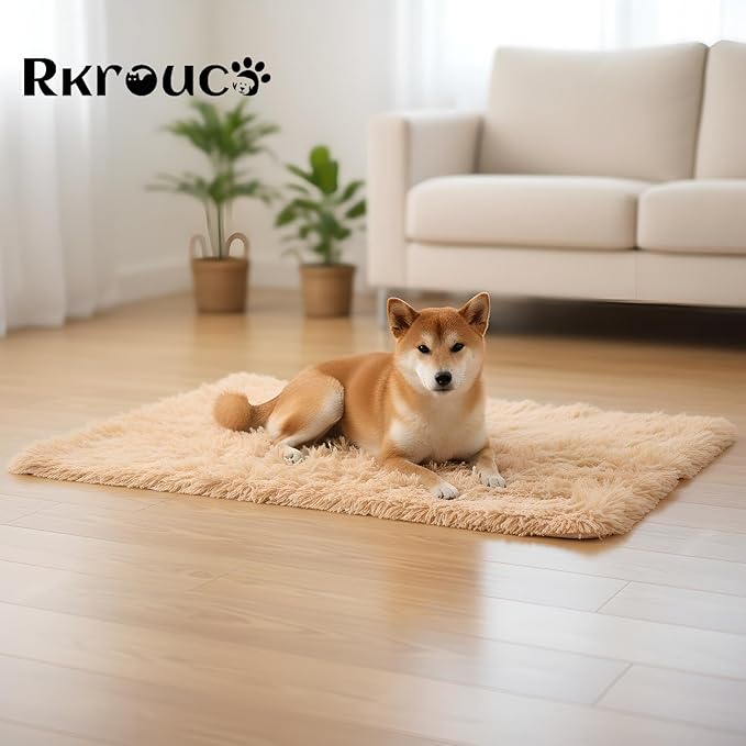 Pets Bed Blanket Dogs Reversible Soft Dog Throw Blankets Cats Mat Sleeper Fuzzy Pet Couch Covers Washable Cat Puppy Cover for Beds Car Sofa Travel Double Sided Furniture Protection (Champagne,L)