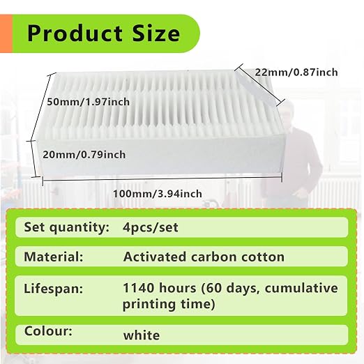 4PCS 3D Printer Air Filter Cartridge