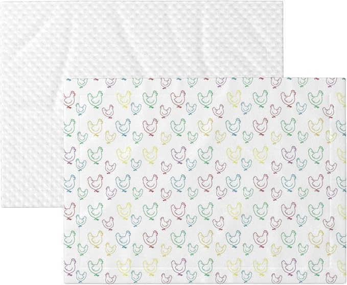 Dog and Cat Blanket in One, Hens Chicken Rainbow, Double Sided Plush Throw with Raised Dot Pattern on One Side and Flat Velvet on Other for Variety