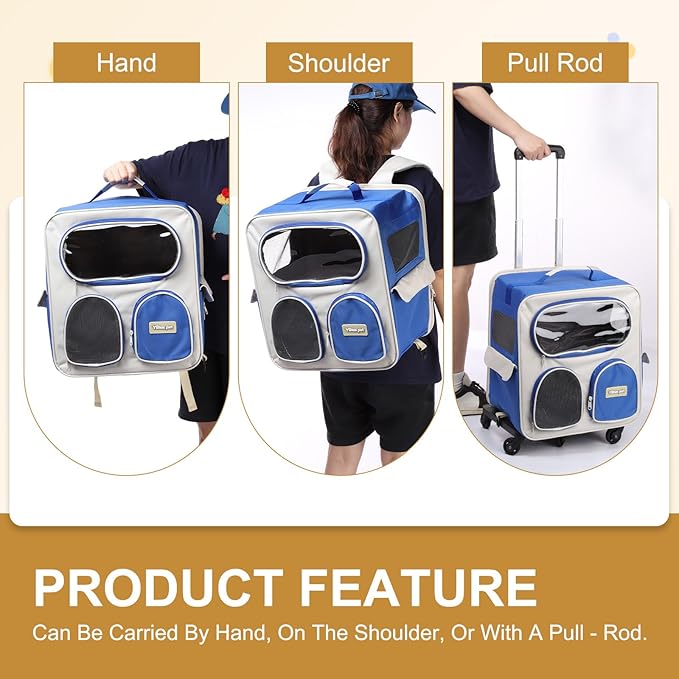 Pet Backpack Carrier, Portable and Ventilated, Nylon Dogs Cats and Small Animals Travel Bag 14.96", (Orange, 1 Pcs), Intended for Hiking/Camping/Traveling