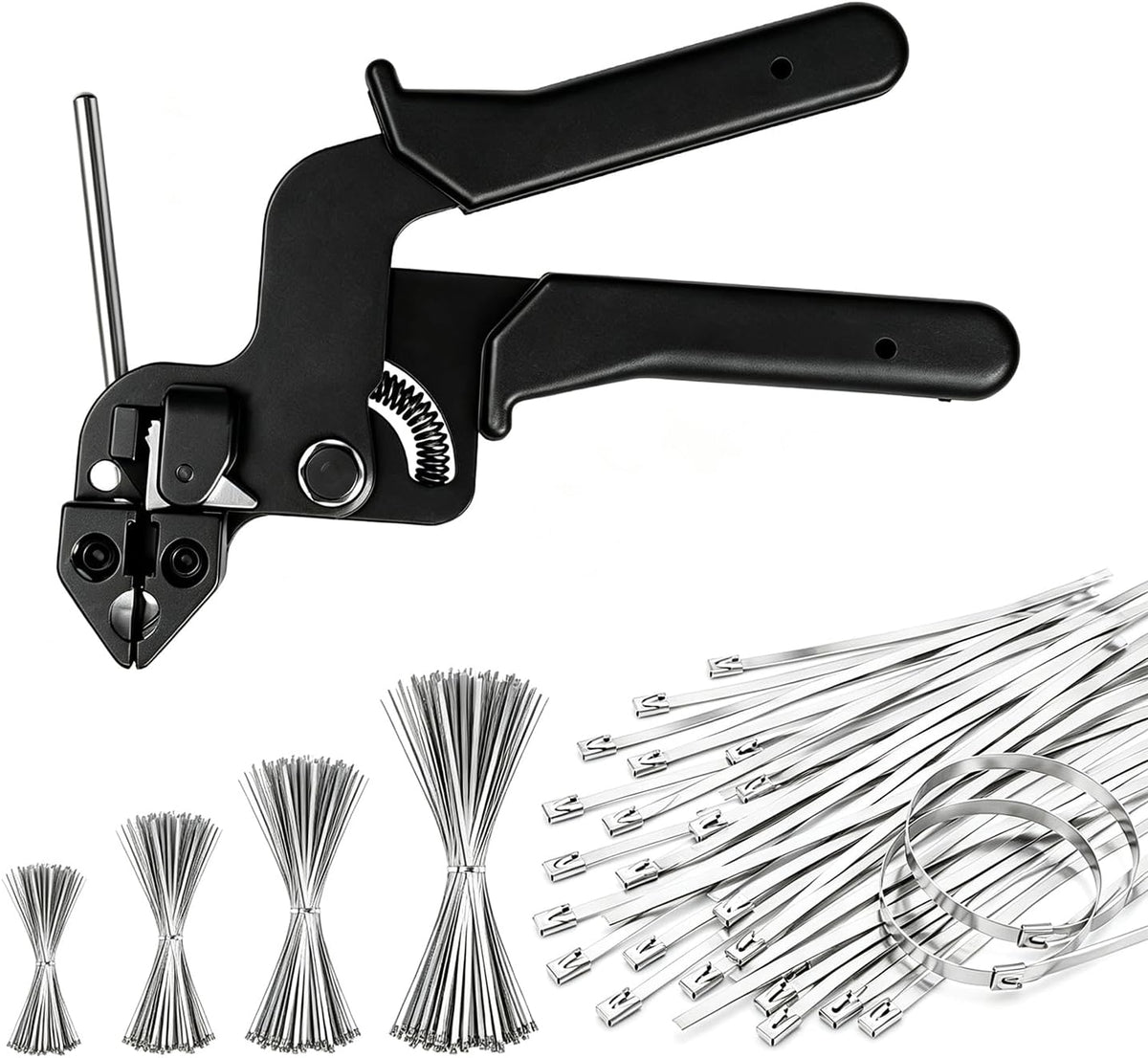 400Pcs Stainless Steel Cable Ties with Cable Tie Gun Heavy Duty Zip Tie Kit