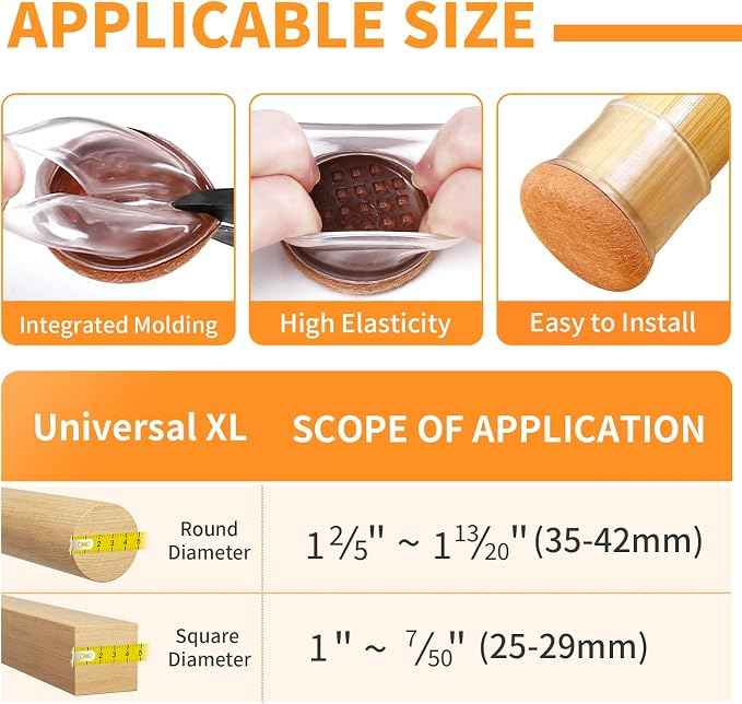 Ezprotekt 24 Pcs Extra Large Chair Leg Protectors