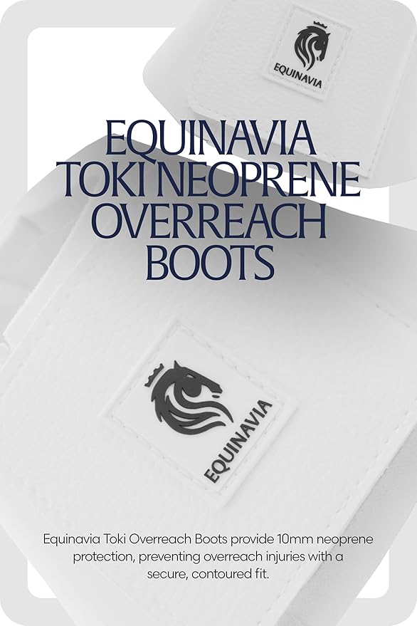 Equinavia Toki Bell Boots for Horses | Neoprene Overreach Boots - White - XL
