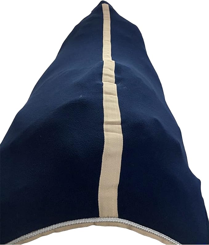 Majestic Ally Anti Pill Fleece Horse Blanket/Sheet with Silver Braided Rope (Navy, 76)