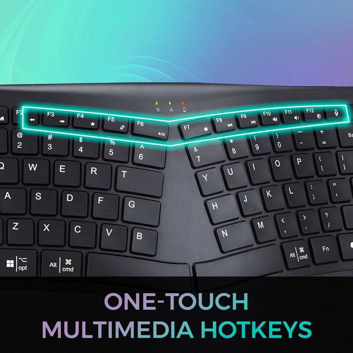 Adesso WKB-7500CB Wireless Ergonomic Keyboard and Mouse Combo, Black