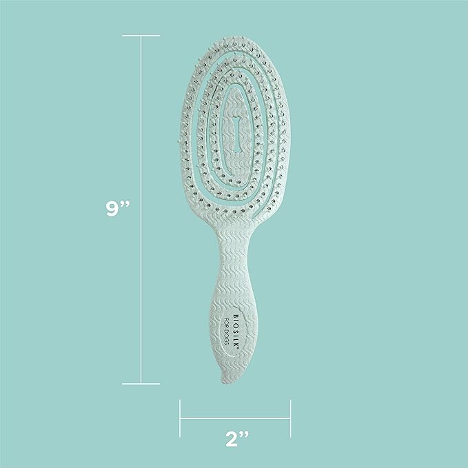 BioSilk for Pets Eco Friendly Detangling Pin Brush for Dogs, Gentle Dog Grooming Brush Designed to Help Remove Knots and Tangles and Support Healthy Coats for All Dogs