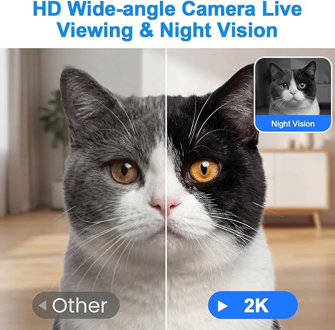 Pet Robot Camera,Movable Robot Pet Cam Indoor with Phone APP,Long Distance on Wheels,Home Security Robot 720P Cat Camera Night Vision,2-Way Talk WiFi Cam Pet with 2.4G