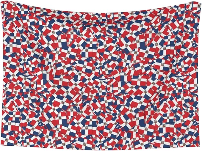 Two Sided Plush Pet Blanket for Crates Carriers Home Use, Dominican Republic Flag Wave, Reversible Throw with Cozy Dot Fabric and Silky Reverse for Small Large Pets