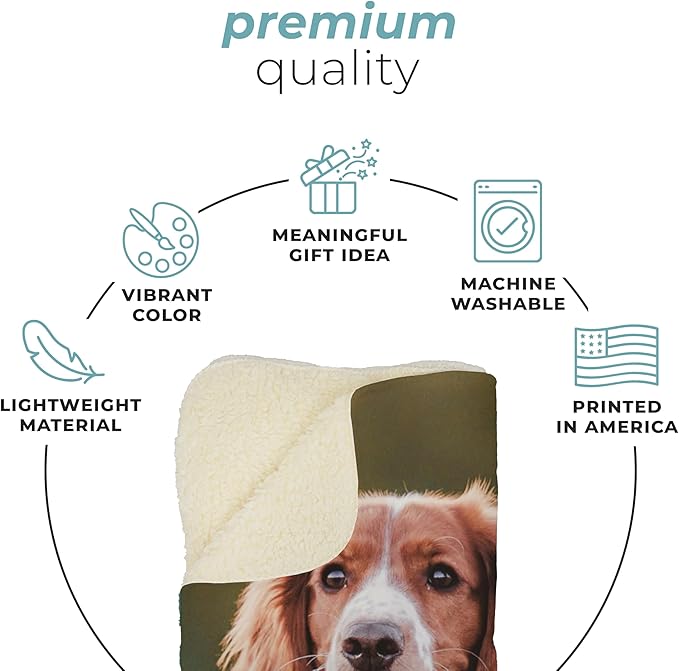 Prints Next Day – Custom 50" x 60" Plush Pet Lightweight Blanket with Multi-Photo Upload - Personalized with Pet Lightweight's Name - Gift for Dog or Cat Owners - Printed in America