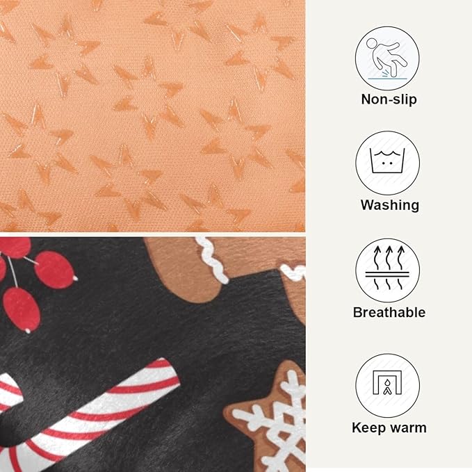 Cookie Gingerbread Man Pet Bed Cute Dog Bed Mat Absorbing Non Slip Pad Pet Sleeping Mat for Small, Medium, and Large Dogs Puppy Cat 24 in x 18 in