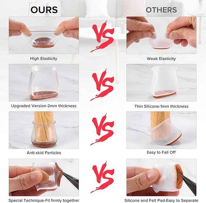 32PCS Upgraded Silicone Chair Leg Floor Protectors