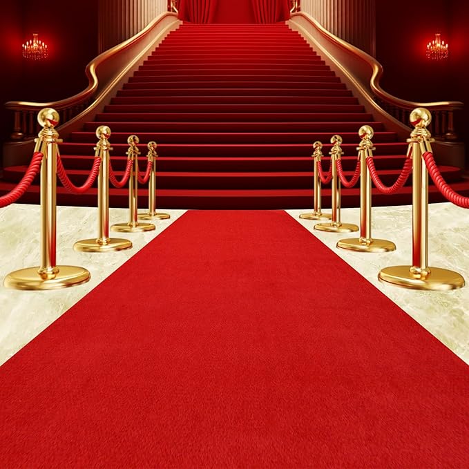450 GSM Extra Thick Waterproof Red Carpet Runner for Events Decorations, 3X20 Ft Not Slip Red Runner Aisle Runway Rug for Wedding, Party, Banquet, Activity Entrance and Special Events Decorations