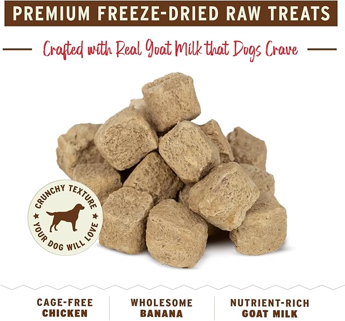 Primal Freeze Dried Dog Treats, Peelin' Fantastic; Chicken & Banana with Goat Milk, Grain Free Training Treats for Dogs, 2 oz (Pack of 2)