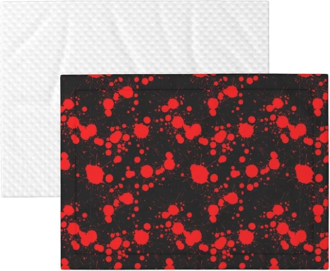 Reversible Dog Blanket for Beds Couches, Classic Horror Blood Splatter Black, Double Sided Cat Blanket with Textured Dot Feel and Smooth Feel for Seasonal Comfort All Year