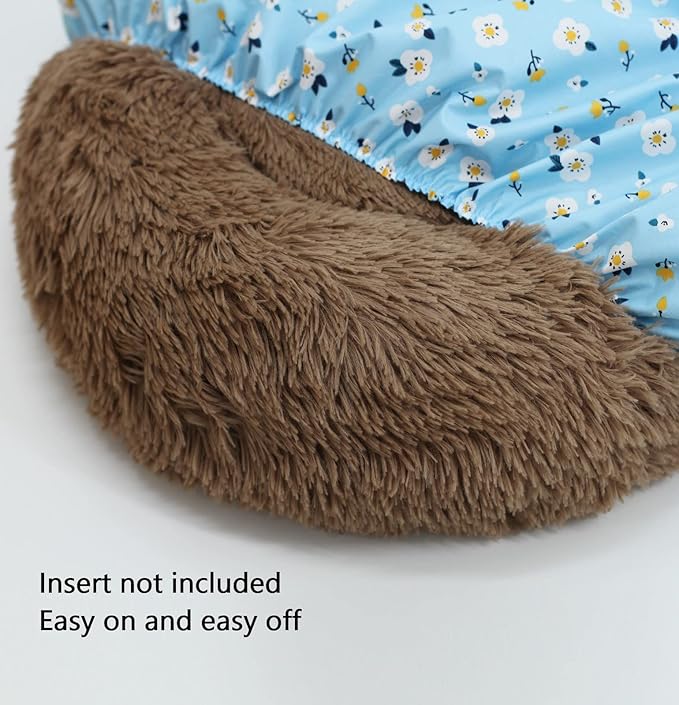 Round Dog Bed Cover Waterproof Blue 40 Inch