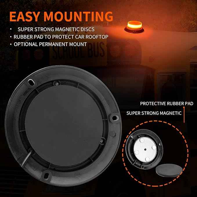 AUXMOTEC Amber Led Emergency Strobe Beacon Lights Bar