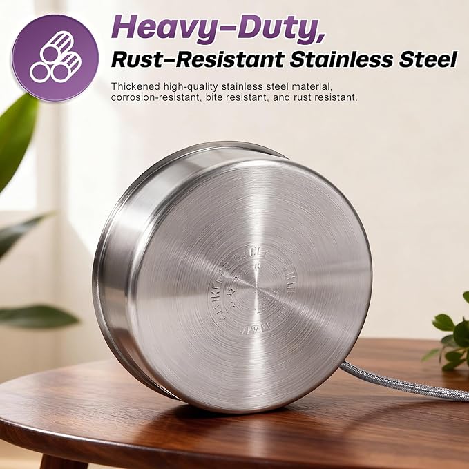 6L Automatic Dog Water Bowl Dispenser Outdoor Stainless Steel Pet Waterer Self Filling Waterer for Large Dog Cat Chicken Duck Goat